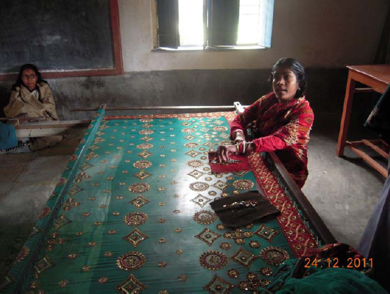 Tissage Zari financ par le Fonds 1%